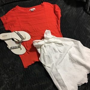 ArdenB scalloped white flared skirt